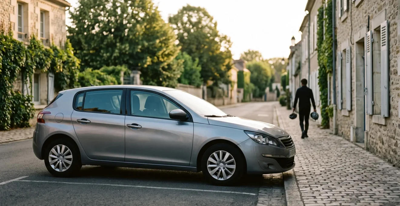 Voiture particulière garée dans une rue résidentielle française, symbole d'un revenu complémentaire à saisir