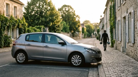 Voiture particulière garée dans une rue résidentielle française, symbole d'un revenu complémentaire à saisir